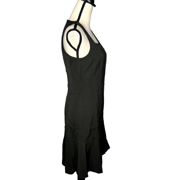 Club Monaco Black Sleeveless Square Neckline A-Line Zip Up Front Dress Size 4 - Picture 4 of 10
